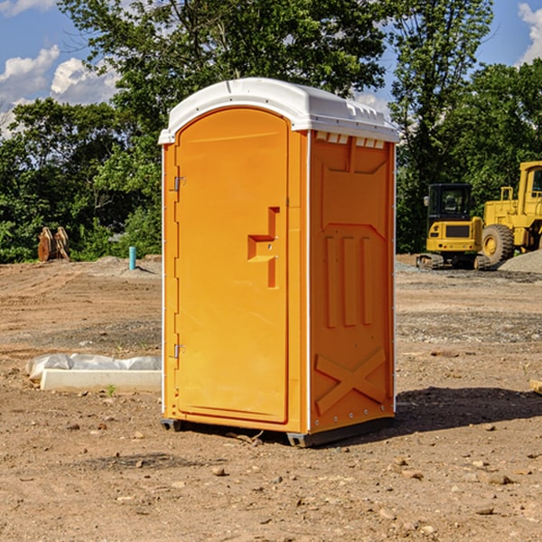 how often are the portable restrooms cleaned and serviced during a rental period in Keene CA